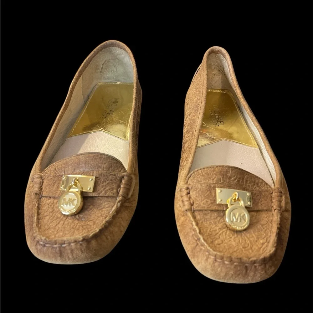 Michael Kors Tan Flats with Gold Detail